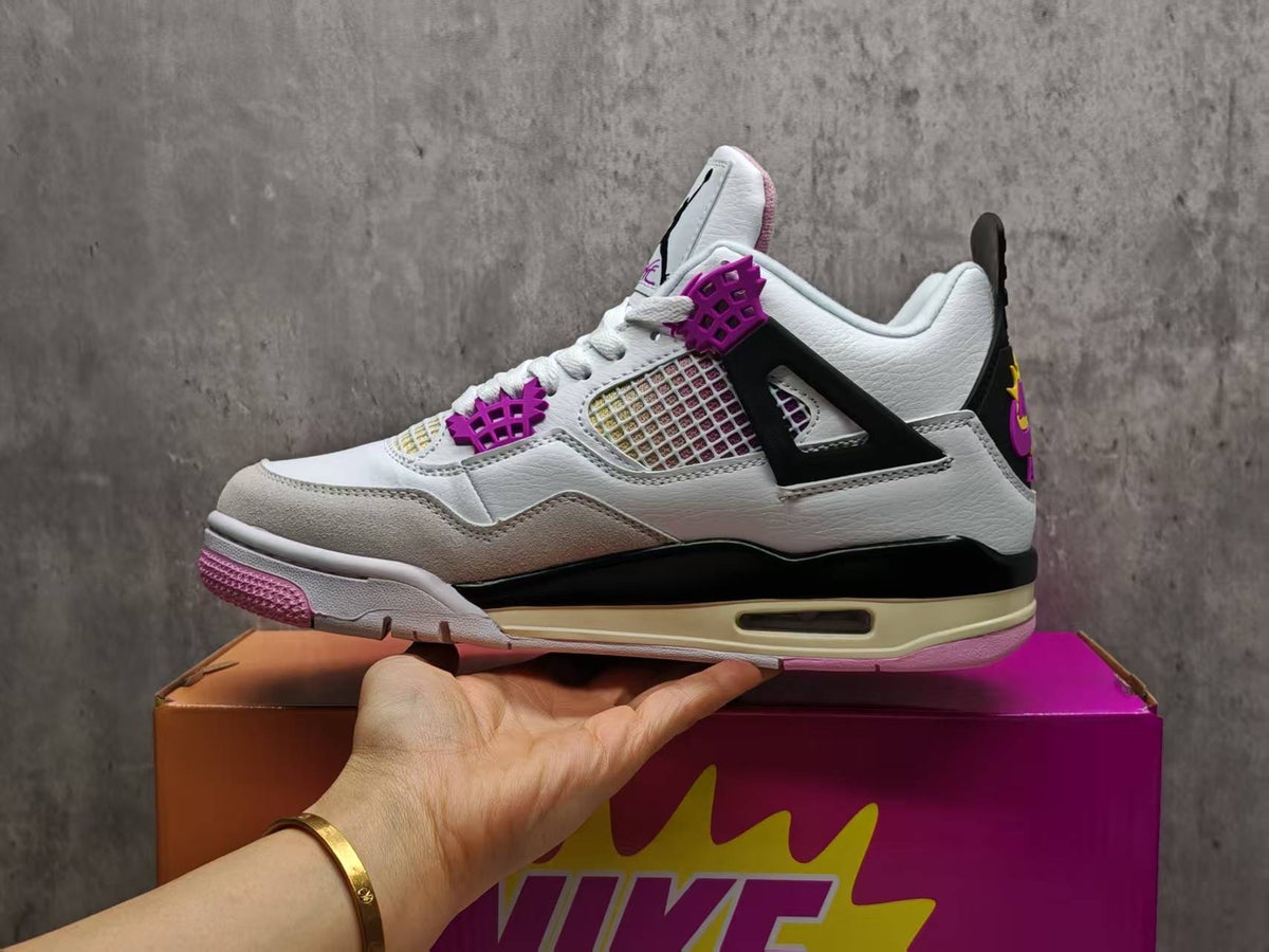 Air Jordan 4 Retro "Comic" Off-White Anthracite Fire Pink Muslin JA1135-100 Men's & Women's (EU 36–47.5)