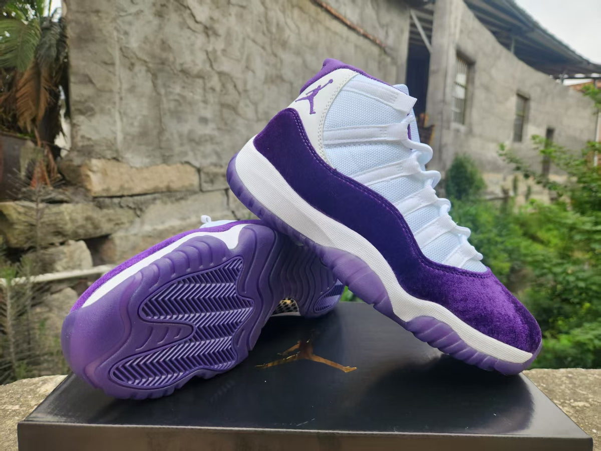 Air Jordan 11 White Velvet Purple Sneakers