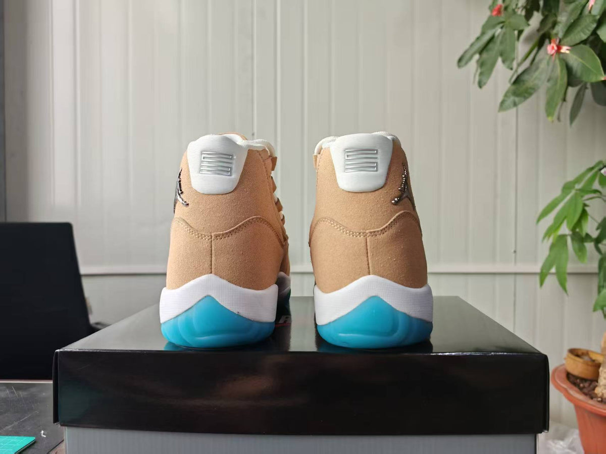 Air Jordan 11 Retro Canvas Metallic Silver Summit White Football Blue | IO8960-707
