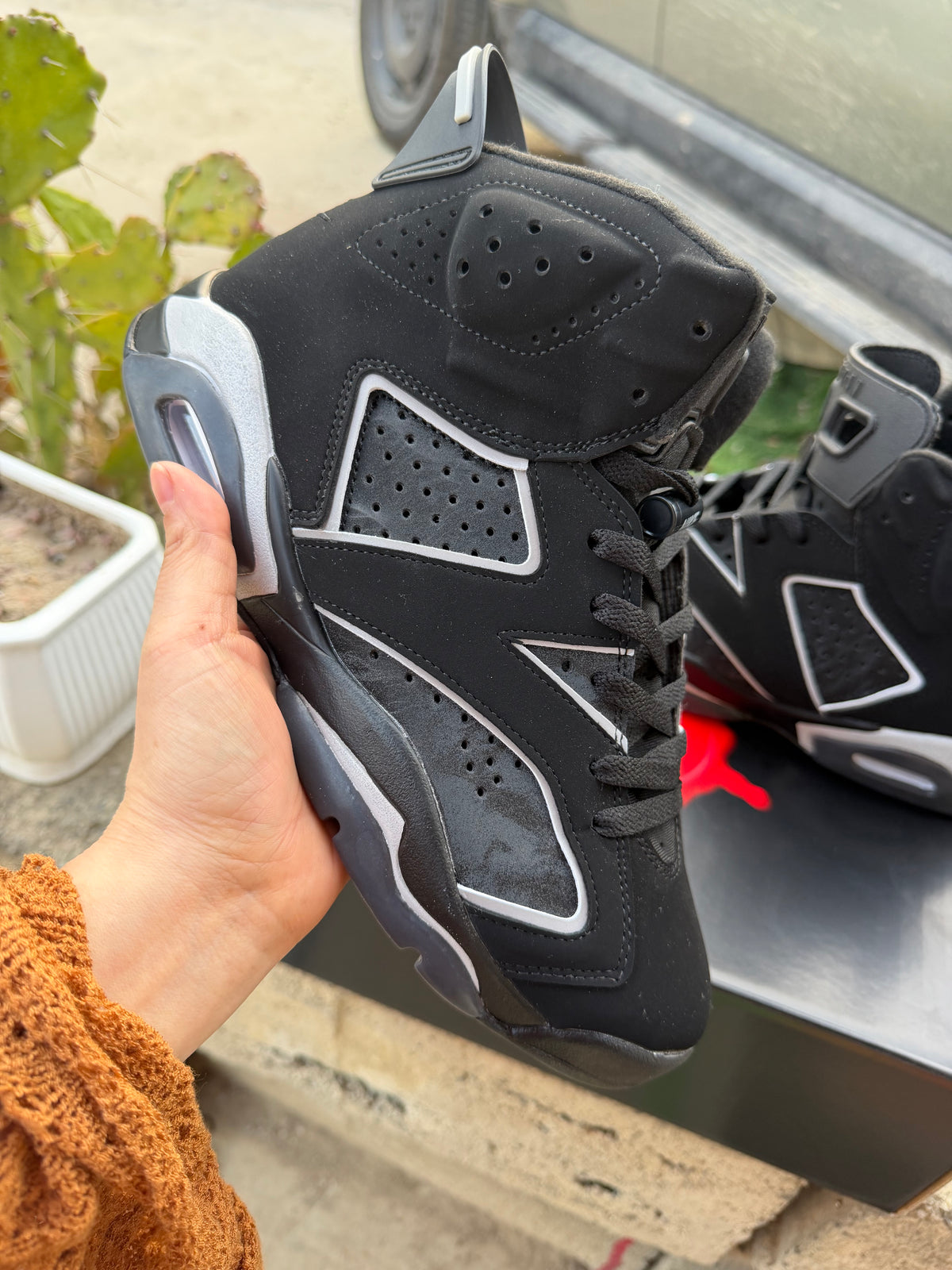 Air Jordan 6 Black Silver Sneakers