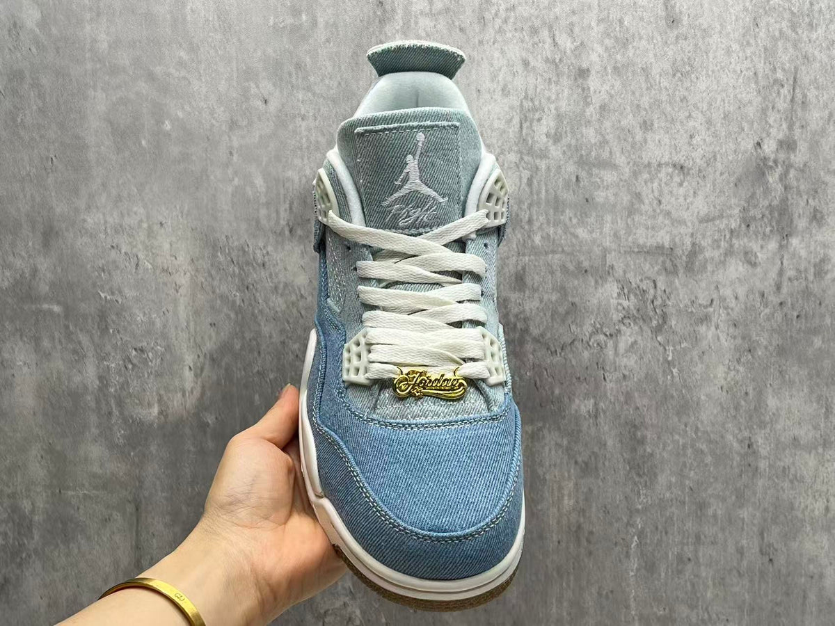 Air Jordan 4 Retro "Denim Blue" Basketball Shoes (EU 36–47.5, Half Sizes)
