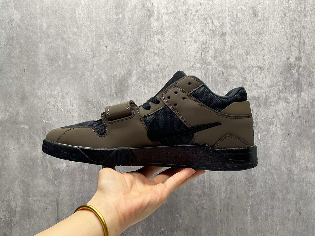 Travis Scott Black Brown Reverse Swoosh Sneakers