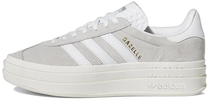 Women's adidas Gazelle Bold Shoes - Grey/White HQ6893