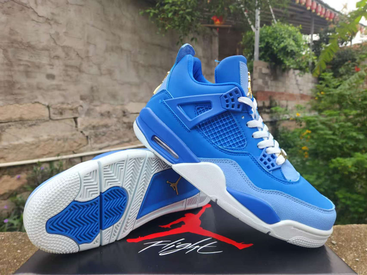 Air Jordan 4 Retro Royal Blue Gold Basketball Shoes (EU 40–47)