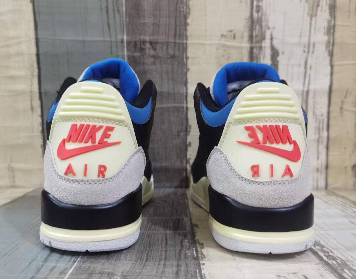 Men's Air Jordan 3 Retro Shoes - Black/Blue/Red