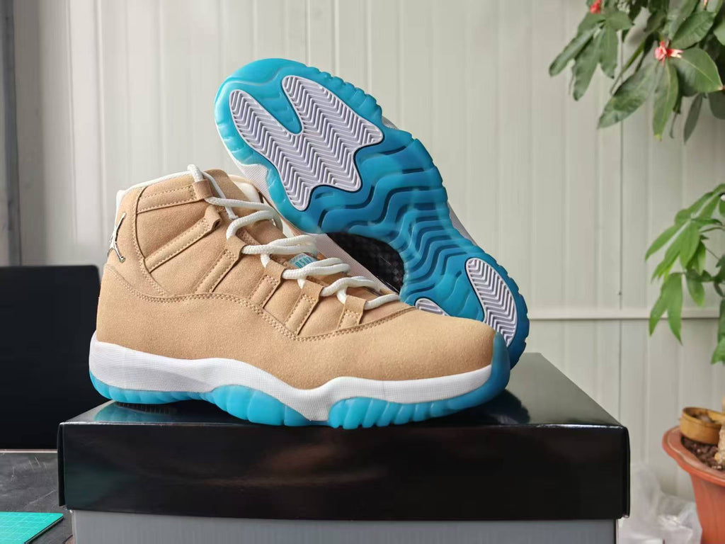 Air Jordan 11 Retro Canvas Metallic Silver Summit White Football Blue | IO8960-707