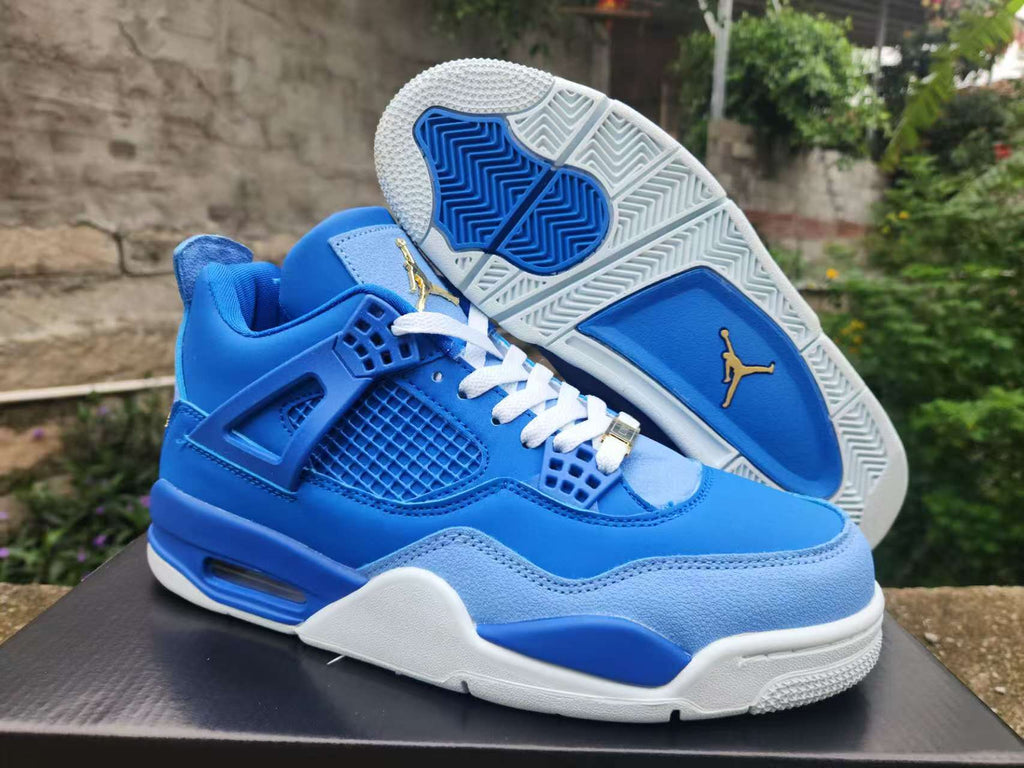 Air Jordan 4 Retro Royal Blue Gold Basketball Shoes (EU 40–47)