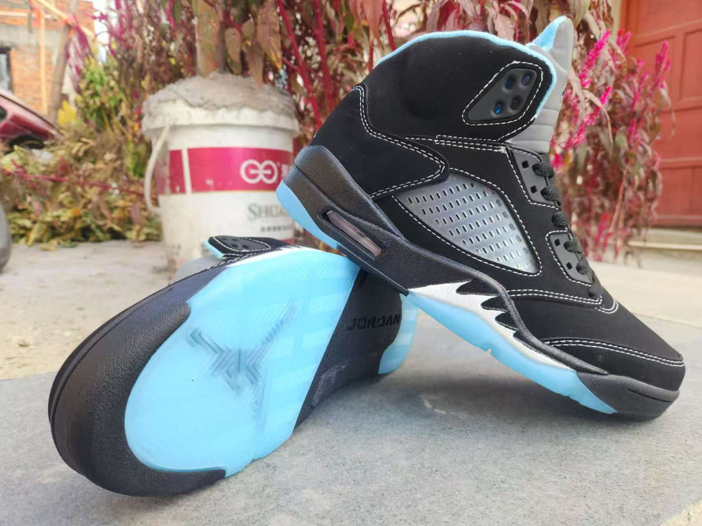 Air Jordan 5 Black University Blue Sneakers
