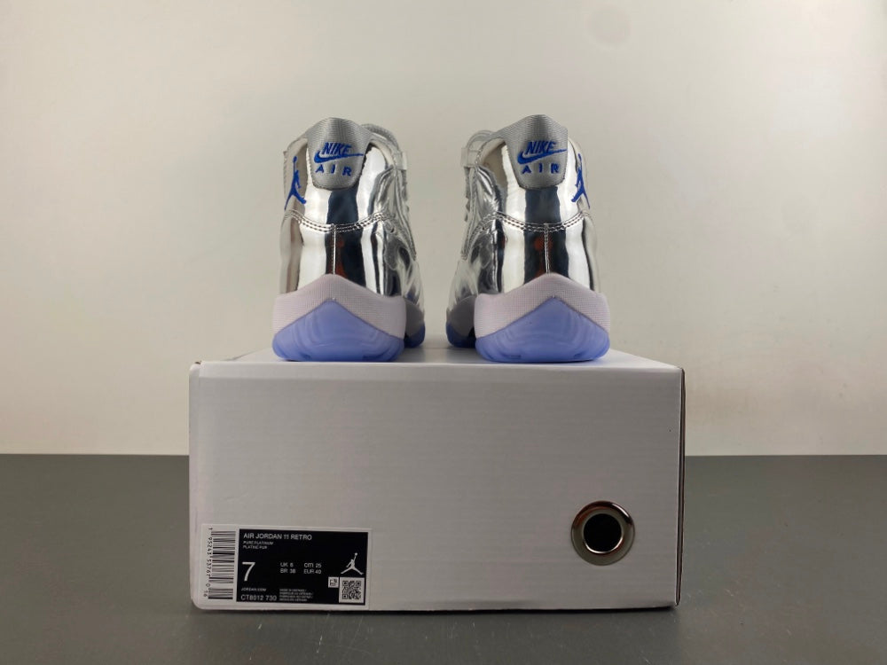 Air Jordan 11 Silver Patent Leather Shoes - CT8012-730