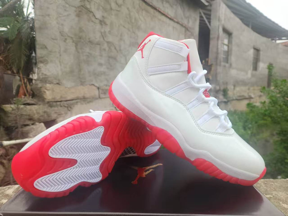 Air Jordan 11 White Red Sneakers
