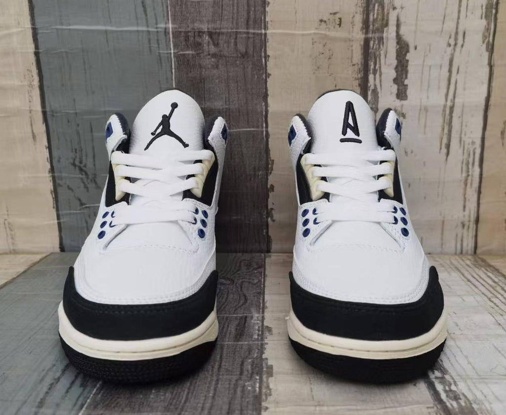 Air Jordan 3 Retro Shoes - White/Grey/Blue