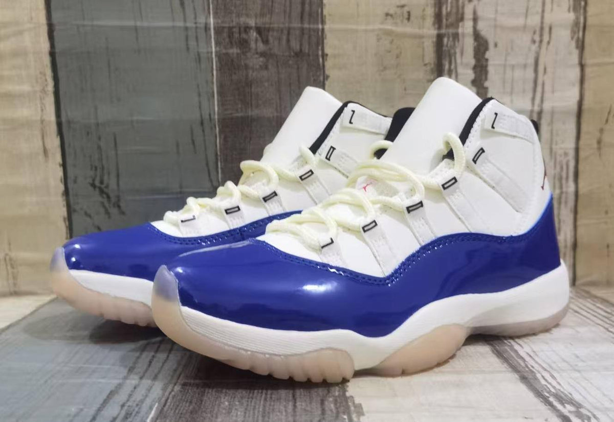 Air Jordan 11 Retro White Blue and Red Sneakers