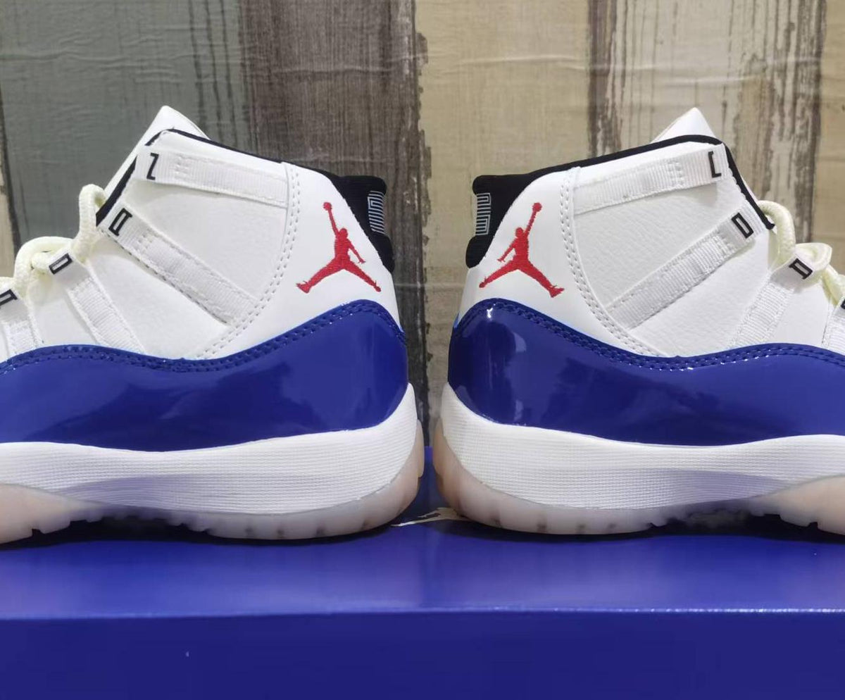 Air Jordan 11 Retro Sail Deep Royal Blue Fire Red Black | IH0296-400