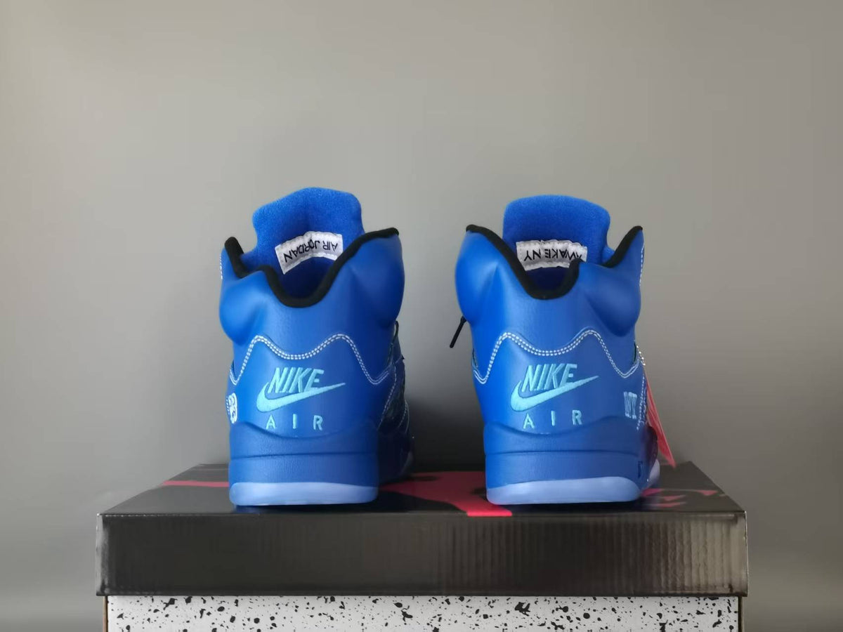 Air Jordan 5 Retro "NY" Arctic Blue Black Basketball Shoes (EU 40–47)