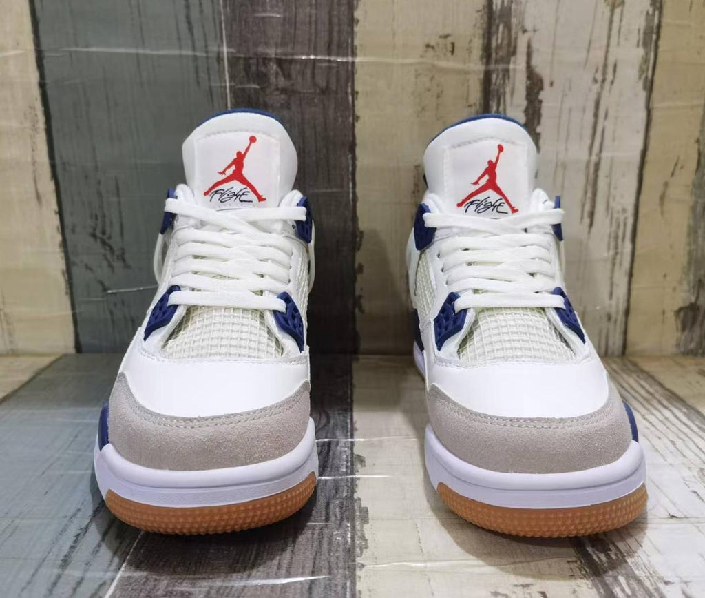 Air Jordan 4 Retro Off-White Blue Basketball Shoes (EU 36–47)