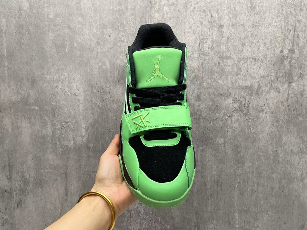 Travis Scott All-Green Reverse Swoosh Sneakers