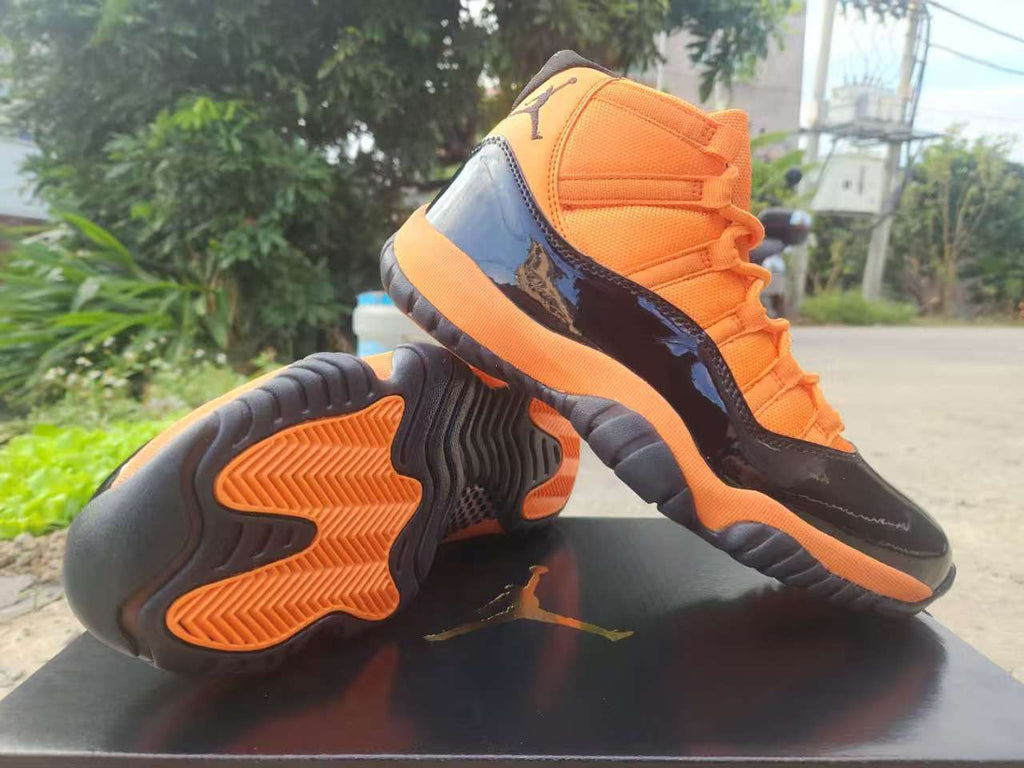 Air Jordan 11 Retro Orange Red and Black Sneakers
