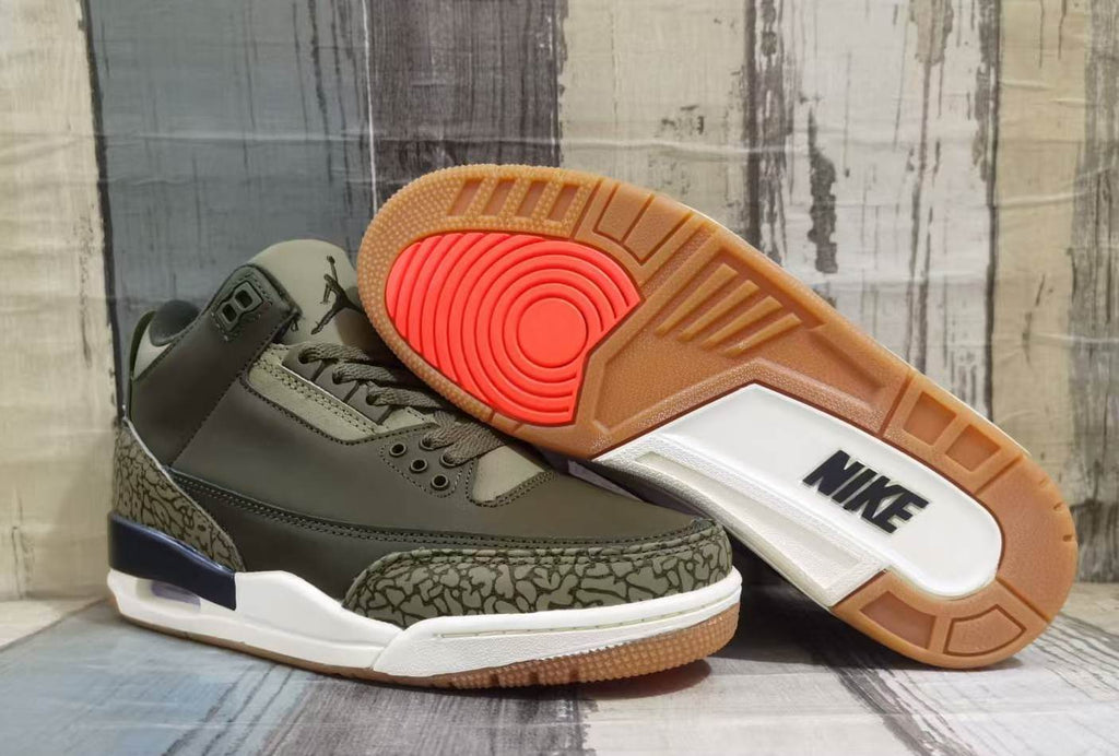 Men's Air Jordan 3 Retro Shoes - Medium Olive/Sequoia/Sail DN3707-202