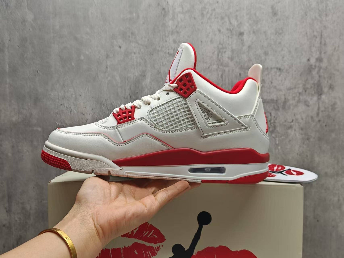 Air Jordan 4 Retro "Valentine's Day" Sierra Red White Basketball Shoes (EU 36–47.5, Half Sizes)