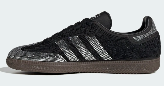 Women's adidas Samba OG Rhinestone Shoes - Black/Silver
